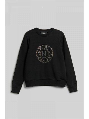 Mikina karl lagerfeld rhinestone logo sweatshirt černá xl