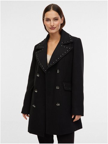Černý dámský kabát s příměsí vlny ORSAY