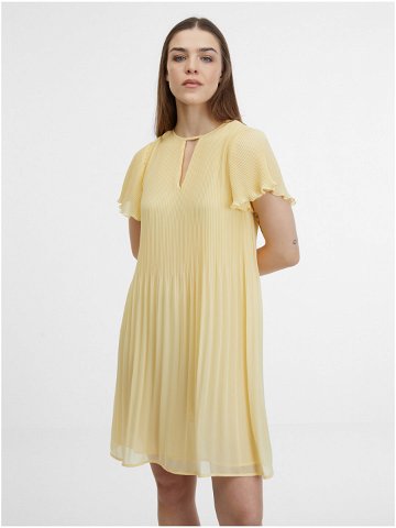 Světle žluté dámské plisované šaty ORSAY