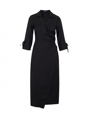 Černé dámské zavinovací šaty s příměsí lnu ORSAY