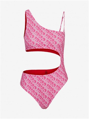 Růžové dámské vzorované plavky HUGO Bonnie