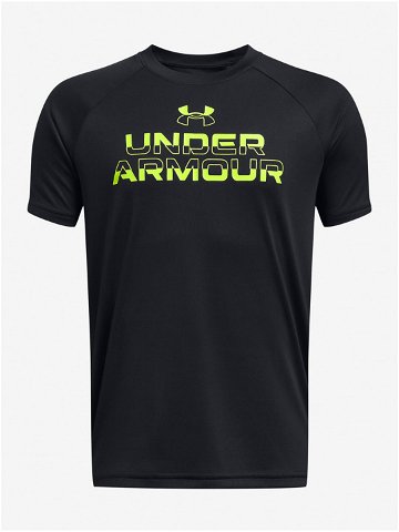 Čierné klučičí tričko Under Armour UA Tech Split Wordmark SS