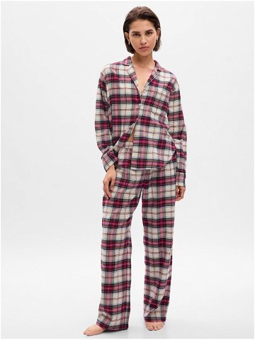 Krémovo-červené dámské flanelové pyžamo GAP