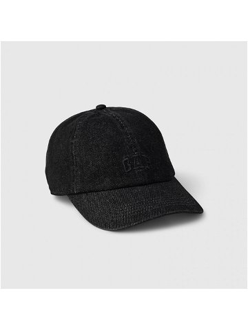 GAP Logo Baseball Hat Black Denim Destroy