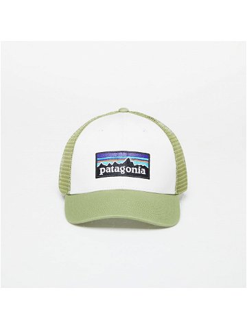 Patagonia P-6 Logo LoPro Trucker Hat White Buckhorn Green