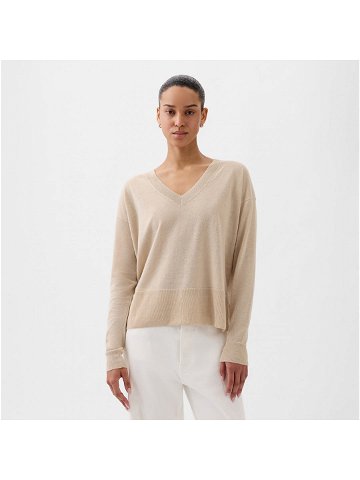 GAP Longsleeve Linen Split Hem Pullover Sweater Bedrock 291