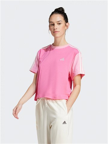 Adidas T-Shirt Essentials 3-Stripes IS1574 Růžová Loose Fit