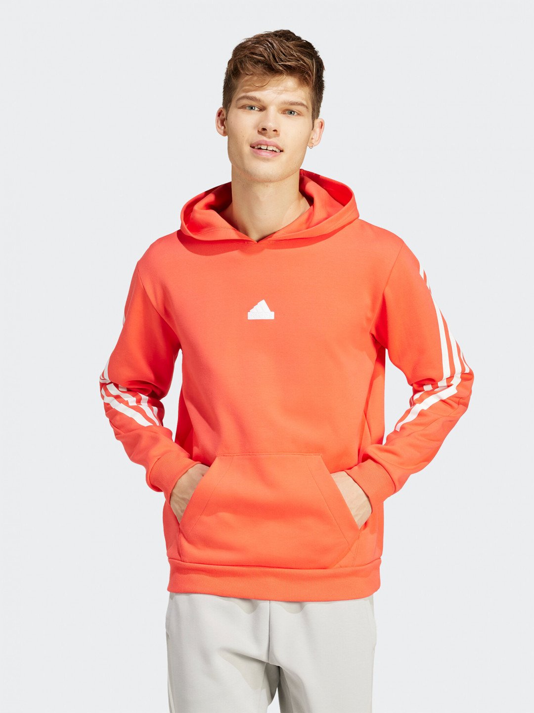 Adidas Mikina Future Icons 3-Stripes IR9229 Oranžová Regular Fit