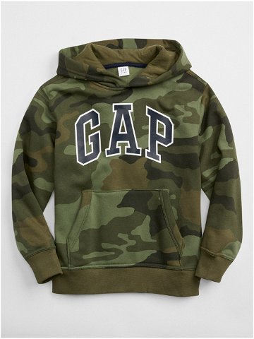 Khaki klučičí dětská mikina GAP Logo camo pullover hoodie