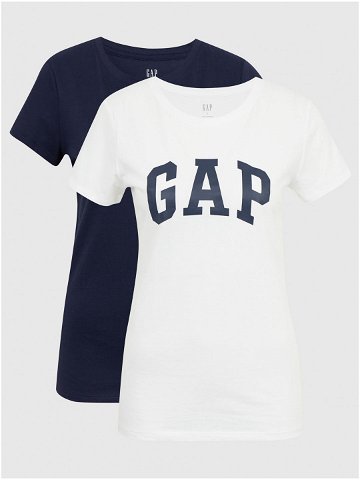 Sada dvou dámských triček v bílé a modré barvě GAP