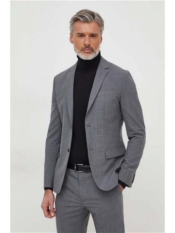 Vlněná bunda Calvin Klein šedá barva K10K112935