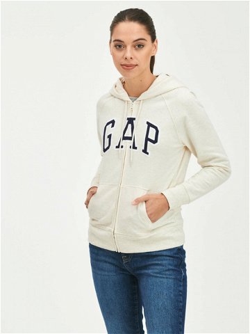 GAP Logo full-zip hoodie Mikina Béžová