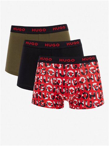 Sada tří pánských boxerek HUGO Triplet Design