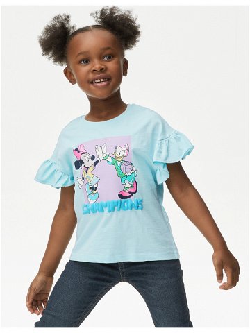 Světle modré holčičí tričko Marks & Spencer Minnie Mouse