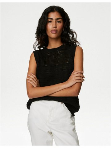 Černé dámské pletené tílko s vysokým podílem bavlny Marks & Spencer