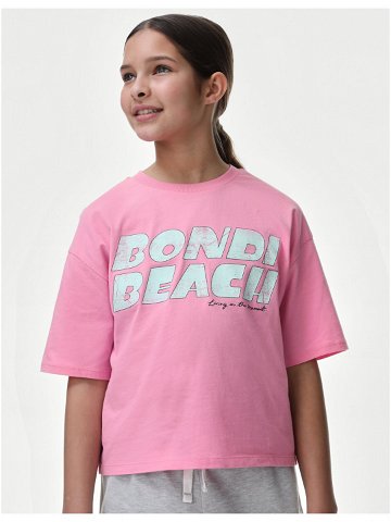 Růžové holčičí tričko s nápisem Marks & Spencer