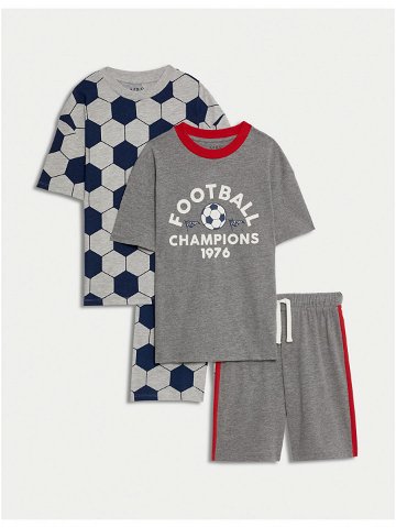 Sada dvou klučičích pyžam v šedé barvě s fotbalovým motivem Marks & Spencer