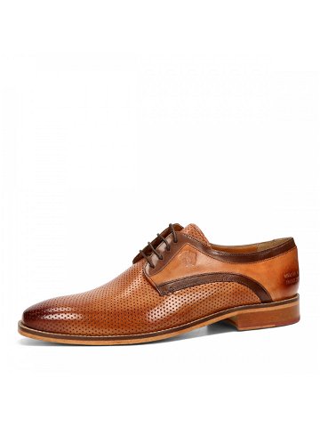 Melvin & Hamilton pánské luxusní společenské boty s koženou podešví – koňakové – 45
