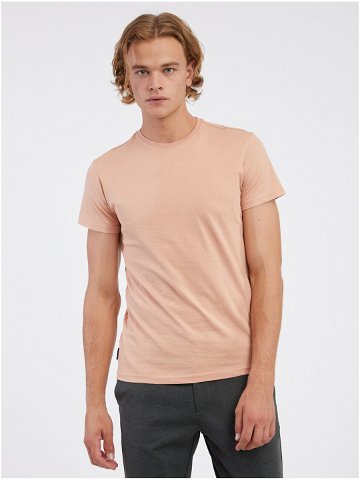 Meruňkové pánské basic tričko Ombre Clothing