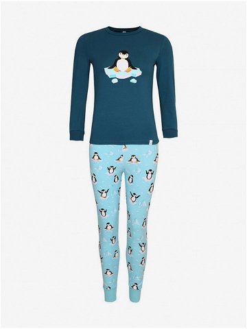 Modré veselé dětské pyžamo Dedoles Tučňák na ledě