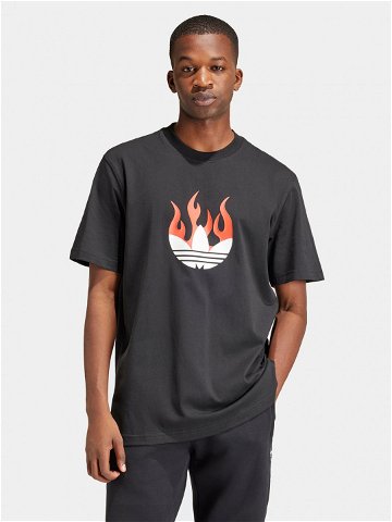 Adidas T-Shirt Flames Logo IS0178 Černá Loose Fit