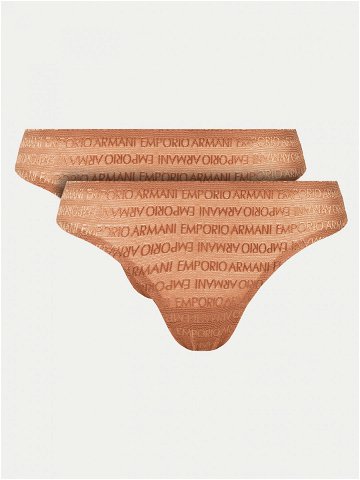 Emporio Armani Underwear Sada 2 kusů brazilských kalhotek 163333 3F204 01656 Hnědá