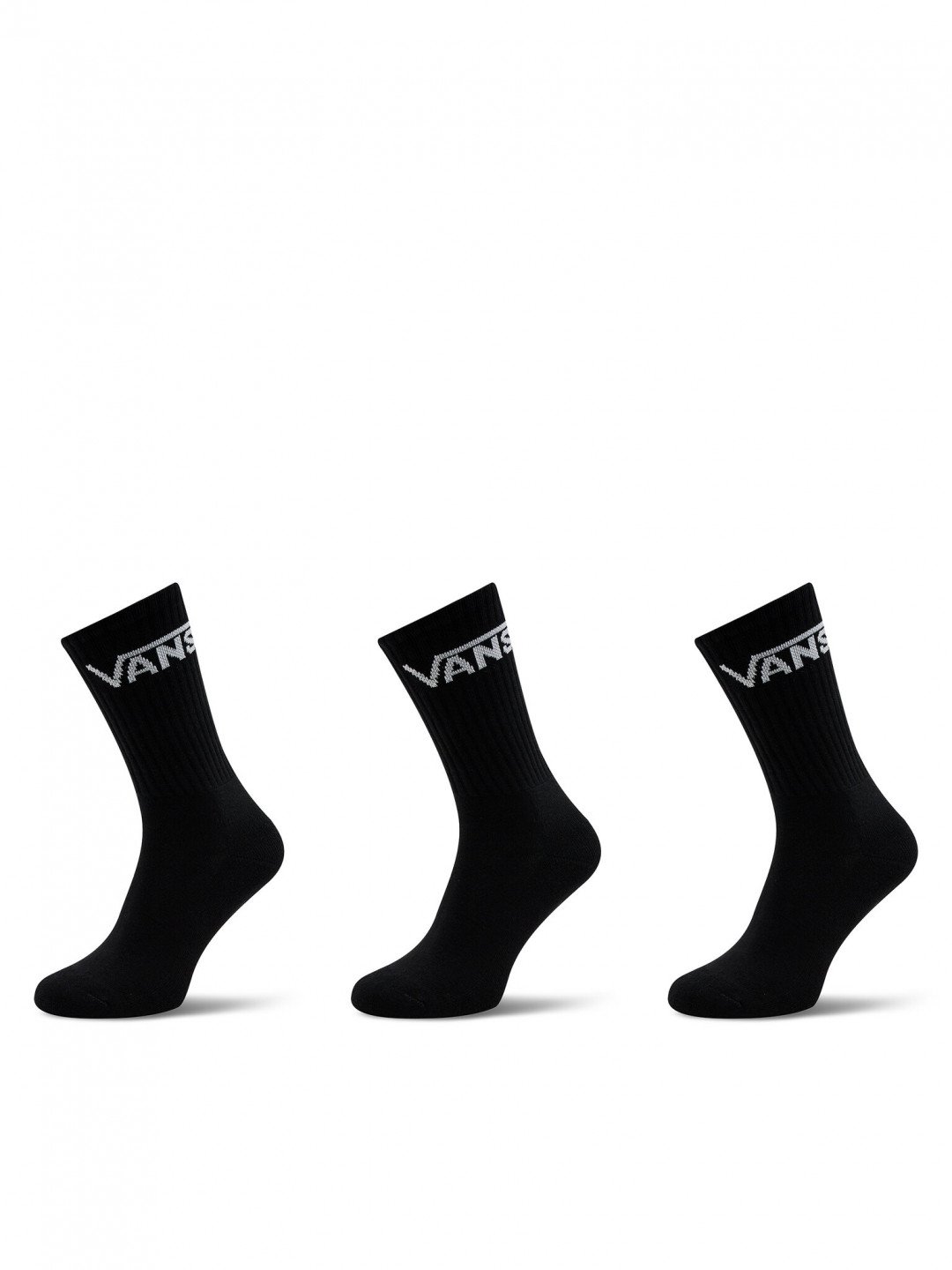 Vans Sada 3 párů pánských vysokých ponožek Classic Crew VN000F0XBLK1 Černá