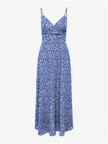 Modré dámské květované midi šaty ONLY Nova