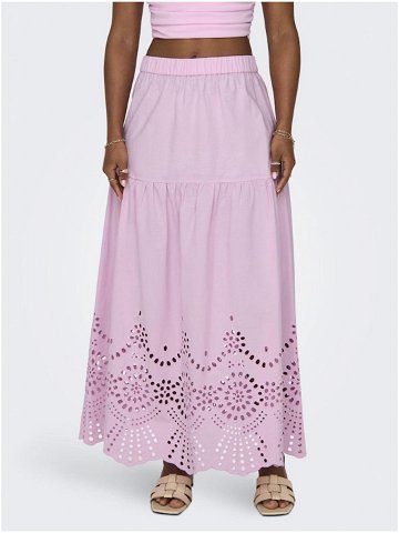 Světle růžová dámská maxi sukně ONLY Roxanne