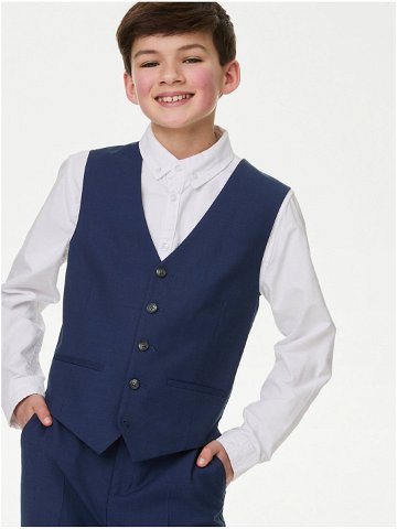 Tmavě modrá klučičí obleková vesta Marks & Spencer