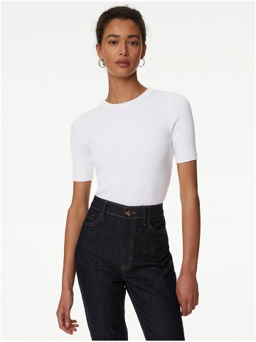 Bílý dámský svetr s krátkým rukávem Marks & Spencer