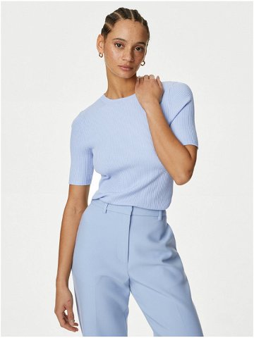 Světle modrý dámský svetr s krátkým rukávem Marks & Spencer