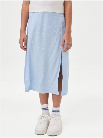 Světle modrá holčičí květovaná midi sukně Marks & Spencer