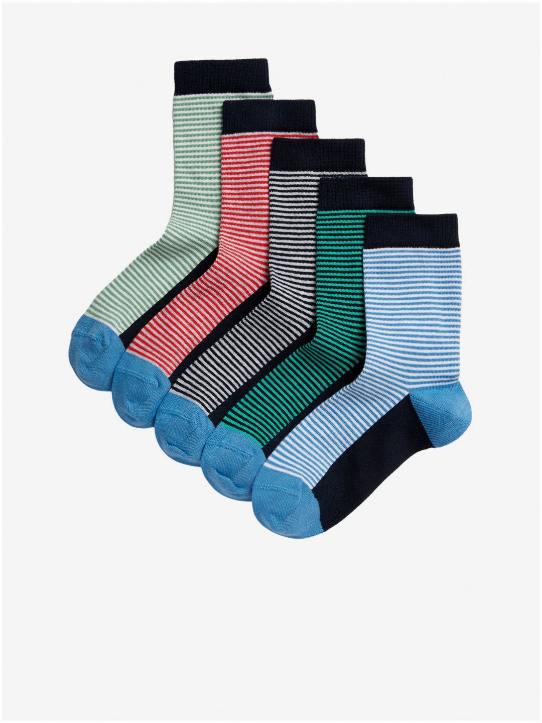 Sada pěti holčičích proužkovaných ponožek Marks & Spencer