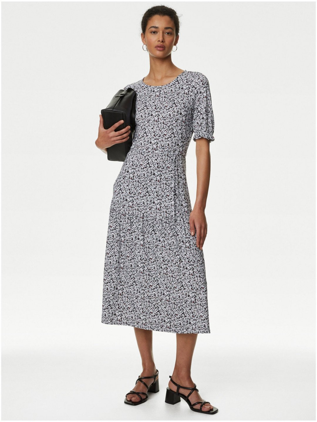 Černé dámské žerzejové midi šaty Marks & Spencer