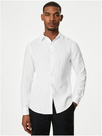 Bílá pánská lněná košile Marks & Spencer