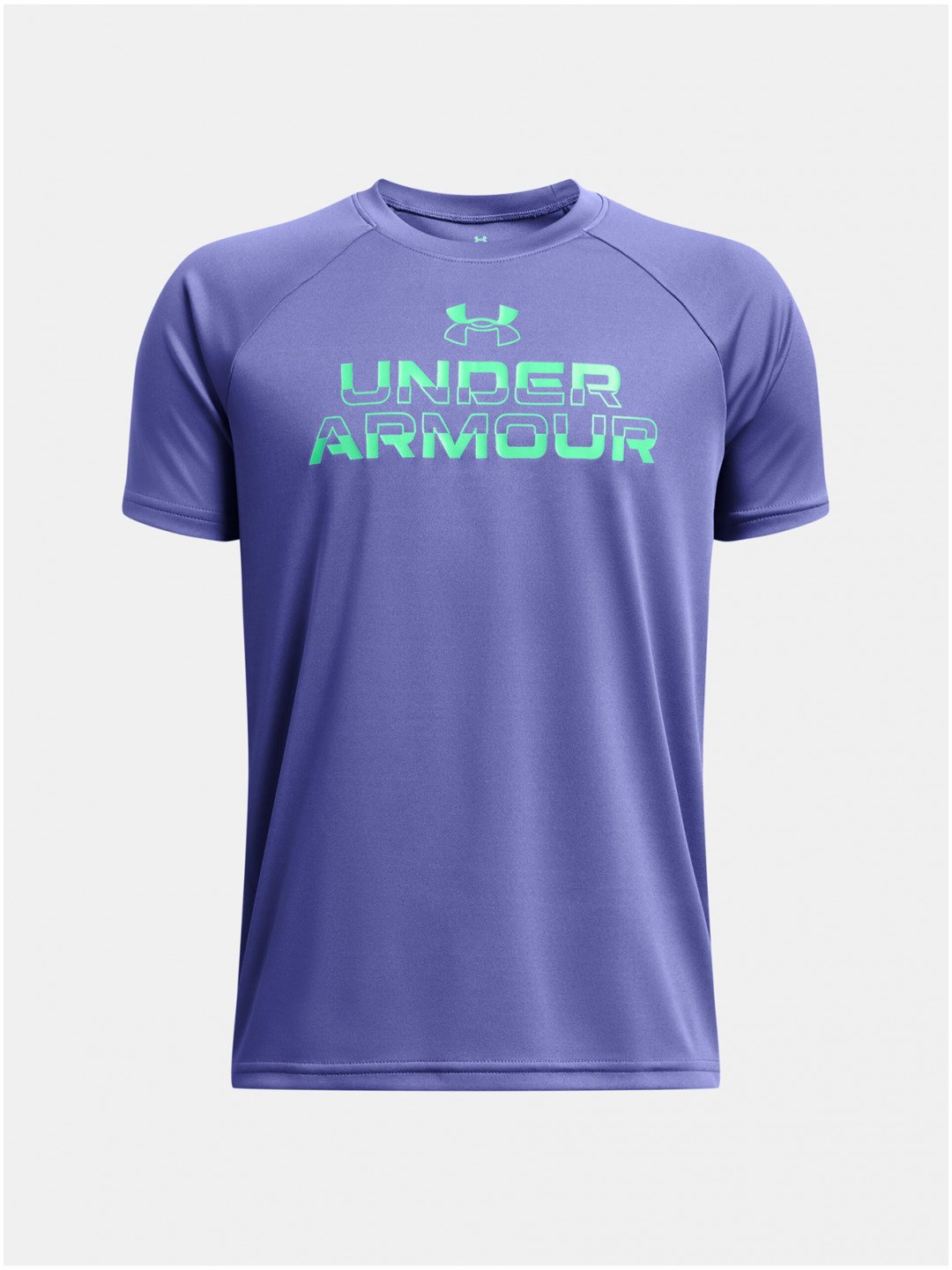Fialové klučičí tričko Under Armour UA Tech Split Wordmark SS