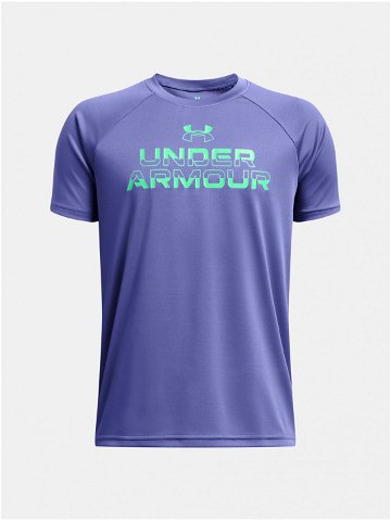 Fialové klučičí tričko Under Armour UA Tech Split Wordmark SS