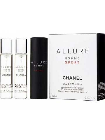Chanel Allure Homme Sport – EDT 20 ml plnitelný flakon náplň 2 x 20 ml 60 ml