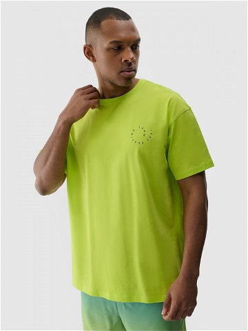 Pánské tričko oversize s potiskem – zelené