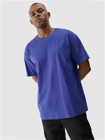 Pánské tričko oversize s potiskem – fialové