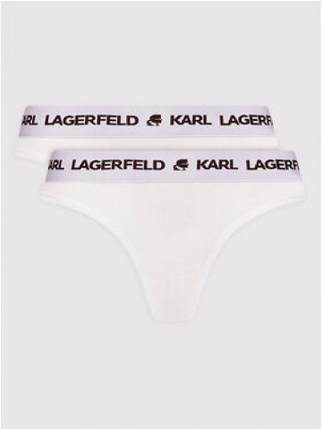 KARL LAGERFELD Sada 2 kusů string kalhotek Logo Set 211W2126 Bílá