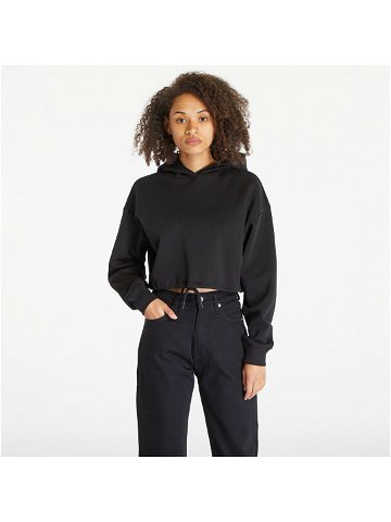 Calvin Klein Jeans Cropped Embossed Logo Hoodie Black