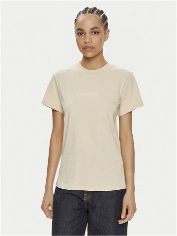 Calvin Klein T-Shirt Hero Logo K20K205448 Béžová Regular Fit