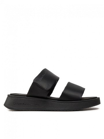Calvin Klein Jeans Nazouváky Slide Double Strap Sandal Dc YW0YW01355 Černá