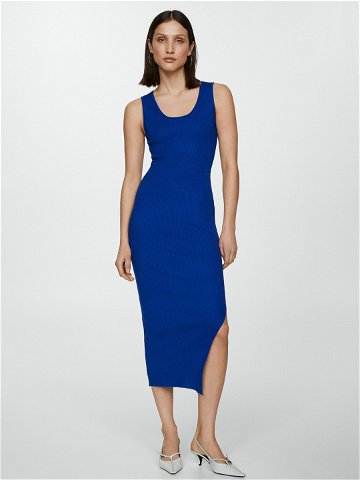 Mango Úpletové šaty Naomi2 67057137 Modrá Slim Fit