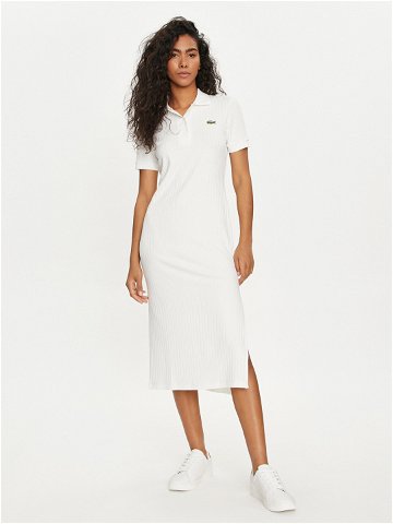 Lacoste Každodenní šaty EF9129 Bílá Slim Fit