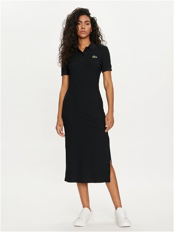 Lacoste Každodenní šaty EF9129 Černá Slim Fit