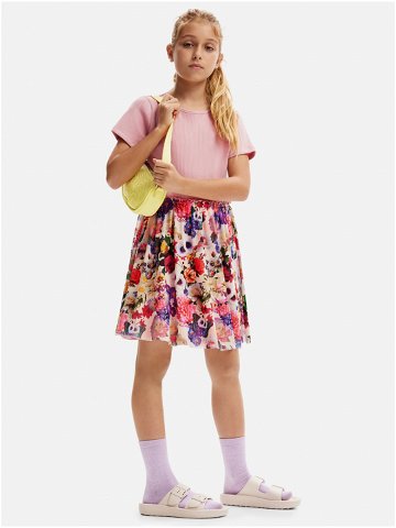 Růžové holčičí květované šaty Desigual Aixa