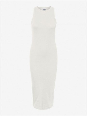 Bílé dámské pouzdrové basic šaty AWARE by VERO MODA Lavender